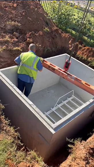 Interior leveling of storm shelter in Lubbock TX
